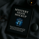 Dark Aesthetic iPad Mockup for Mystery eBooks – Canva Friendly & Insta-Ready
