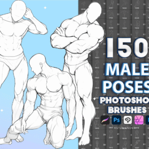 Photoshop Male Body Poses Brushes.