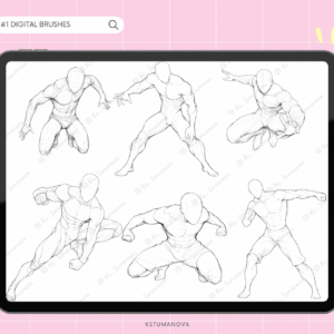 Photoshop Male Body Poses Brushes.