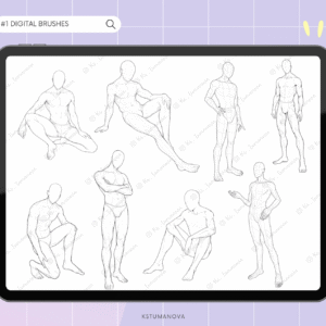 Photoshop Male Body Poses Brushes.