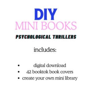 Psychological Thriller DIY MiniBooks DIGITAL PDF Printout