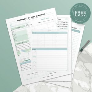 Fitness Checklist Printable with PLR Resell Rights.