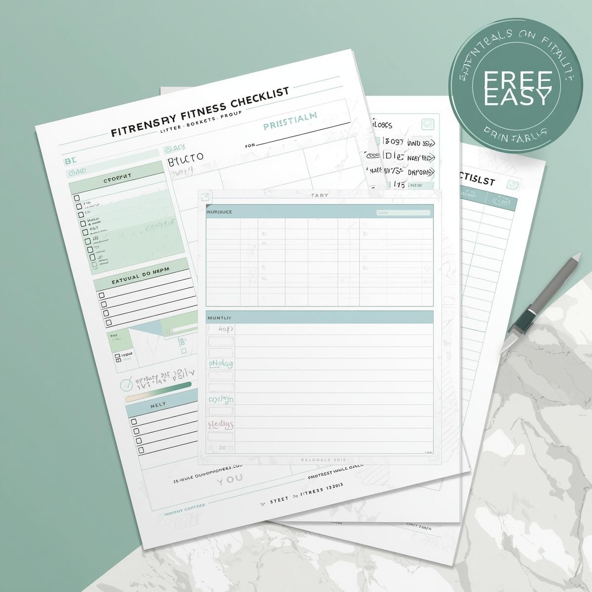 Fitness Checklist Printable with PLR Resell Rights. - Image 3